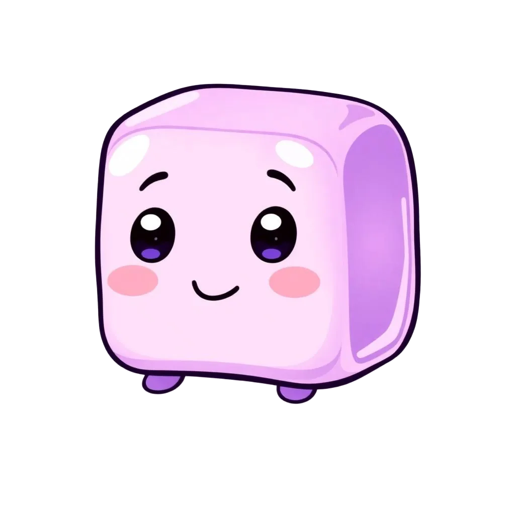 Dessin kawaii du Nee Doh Nice Cube, balle anti-stress de Charlie Squishy Dessin kawaii du Nee Doh Nice Cube, balle anti-stress de Charlie Squishy